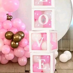 4pcs Letter Decor Balloon Box
